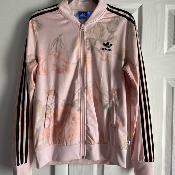 adidas Jackets & Blazers - Limited Pink Floral Adidas Track Jacket